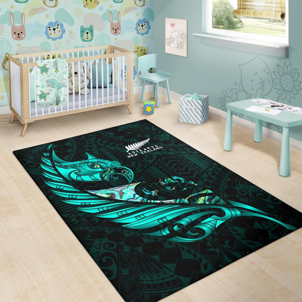 new-zealand-area-rug-manaia-paua-fern-wing-turquoise