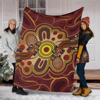 aboriginal-premium-blankets-indigenous-lizard-dot-painting-art