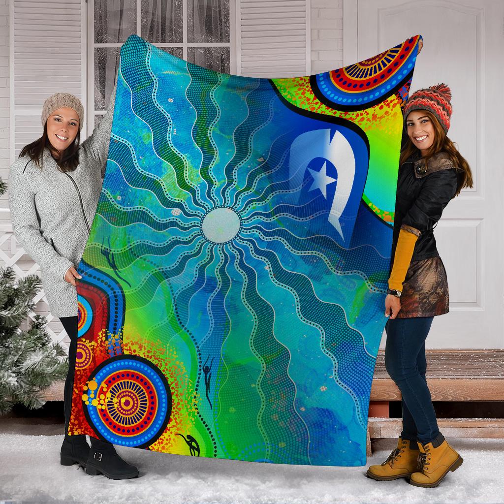 premium-blanket-torres-strait-islanders-flag-with-aboriginal-patterns-blanket