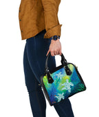 Aboriginal Shoulder Handbags - Indigenous Turtle Ocean Dot Painting Art - Vibe Hoodie