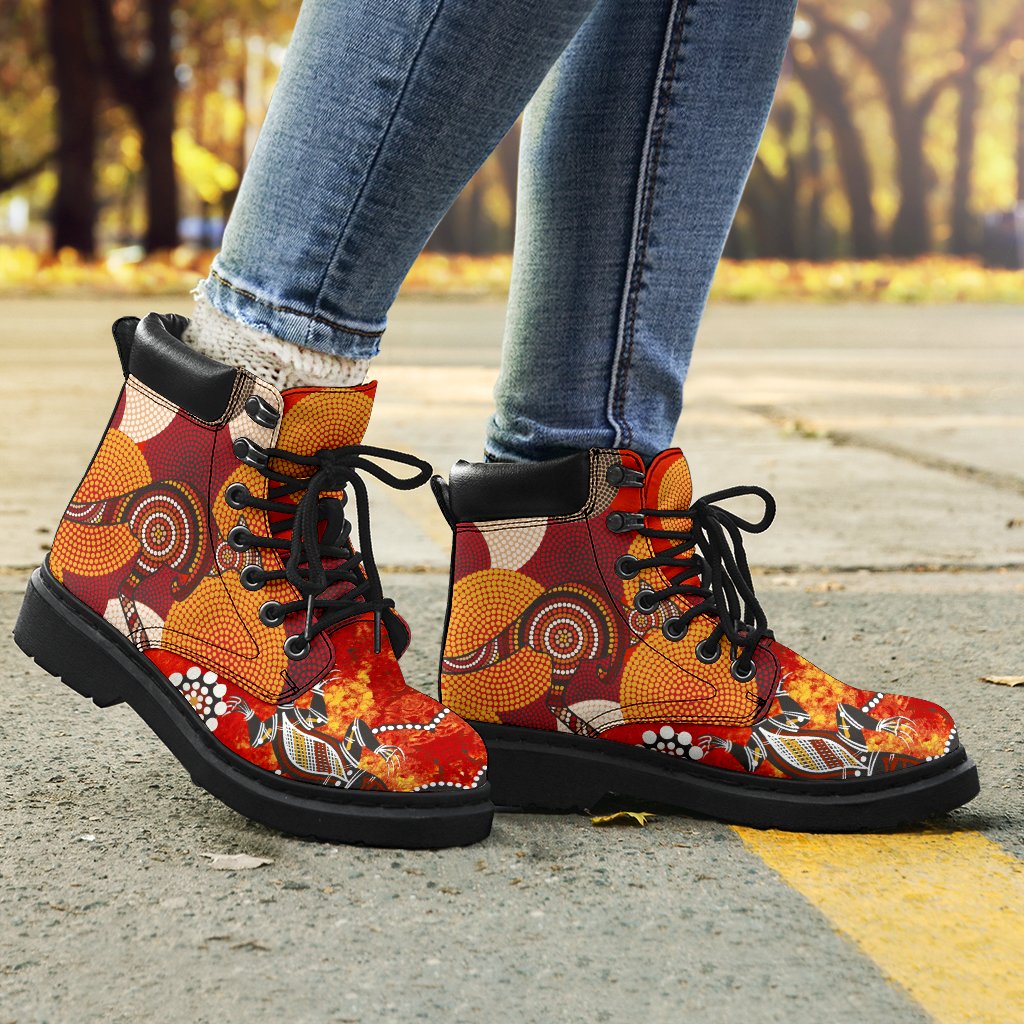aboriginal-boots-kangaroo-patterns-circle-dot-painting-style-and-crocodile