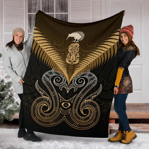maori-manaia-new-zealand-premium-blanket-gold