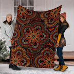 aboriginal-premium-blanket-aboriginal-dot-painting-flowers-style-ver02
