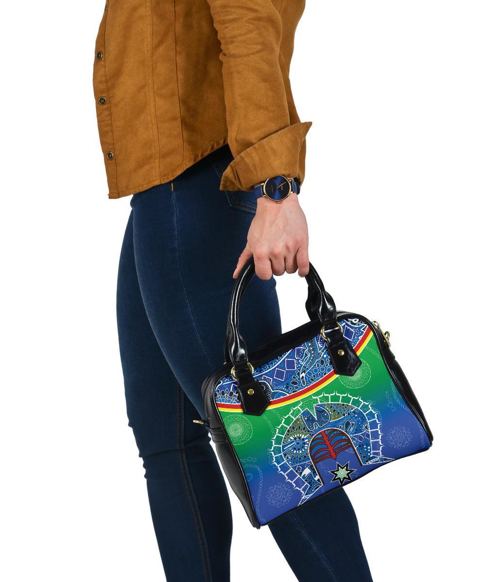 Shoulder Handbag - Torres Strait Symbol With Aboriginal Patterns - Vibe Hoodie