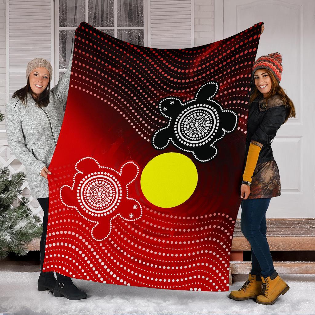 aboriginal-premium-blanket-indigenous-circle-dot-painting-style