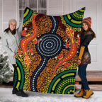 1st-australia-premium-blanket-aboriginal-two-lizards-dot-painting-circle