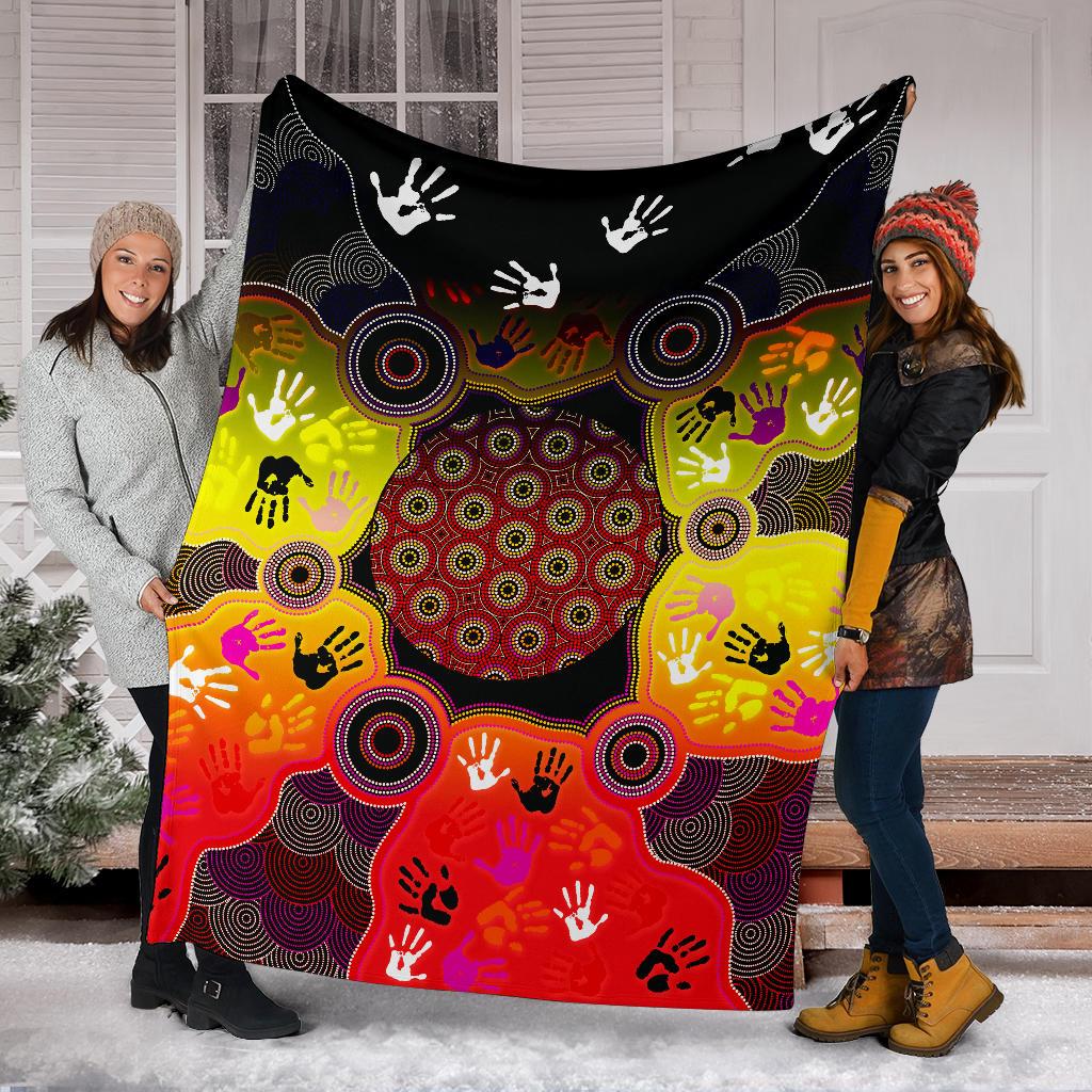 aboriginal-premium-blanket-indigenous-circle-dot-painting-hand-art