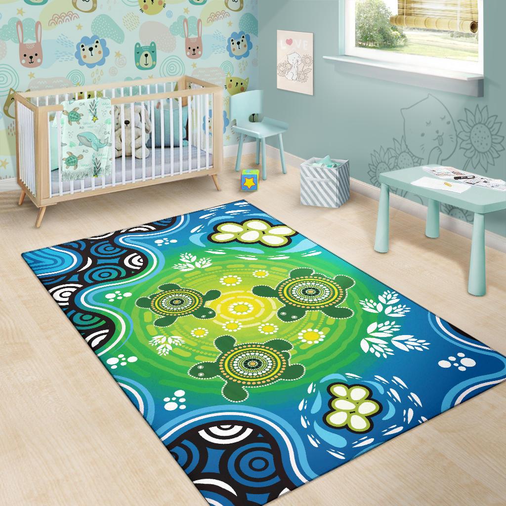aboriginal-area-rug-indigenous-green-turtle