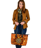 aboriginal-large-leather-tote-bag-baby-kangaroo-and-dot-painting-patterns