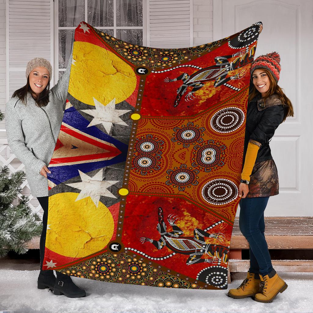 premium-blankets-aboriginal-dot-painting-flags-crocodile
