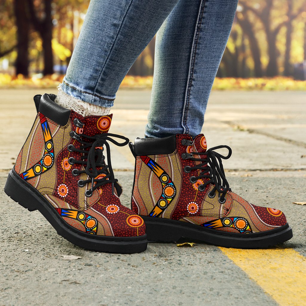 aboriginal-boots-all-season-boomerang-patterns-circle-dot-painting-fashion