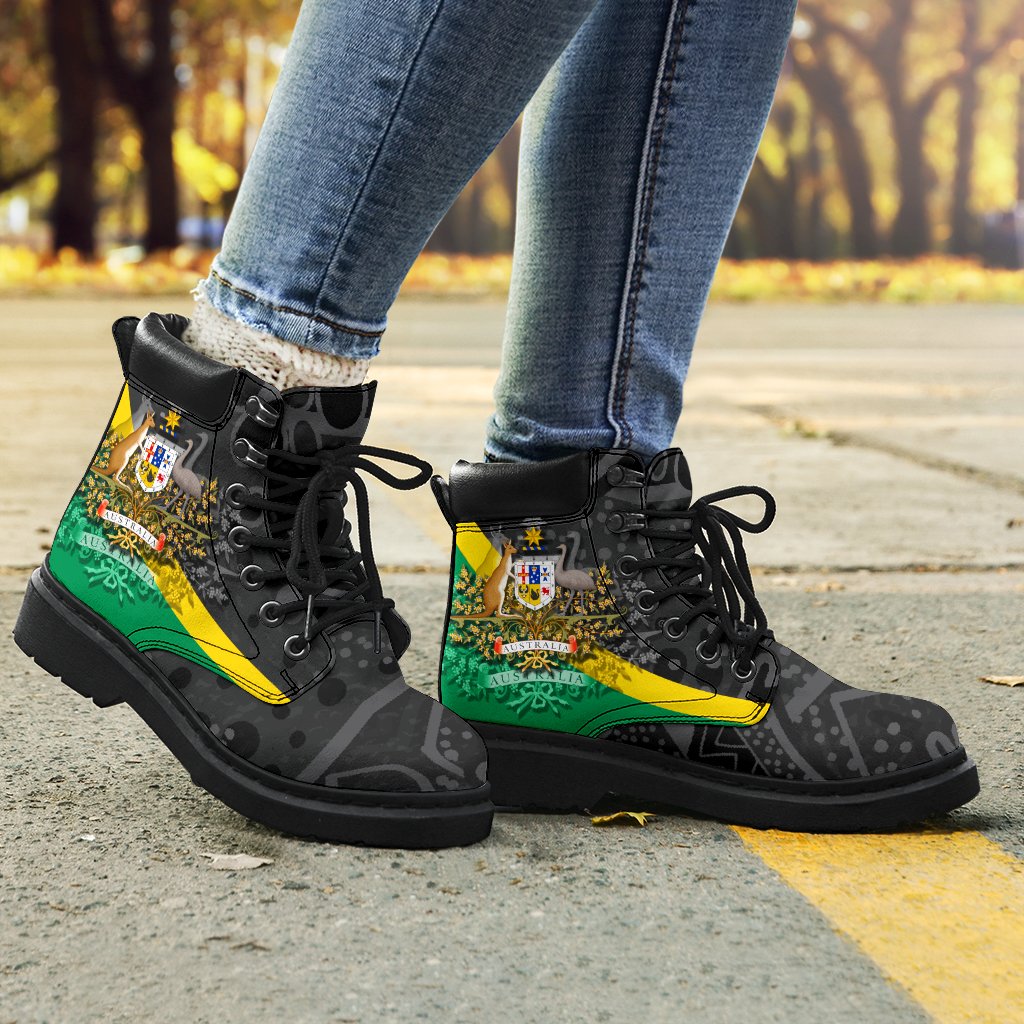 aboriginal-all-season-boots-australian-coat-of-arms-aussie-spirit-green
