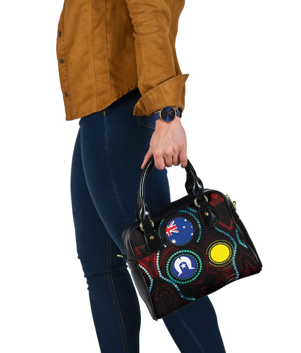 Shoulder Handbags - Aboriginal Dot Painting & Flag - Vibe Hoodie