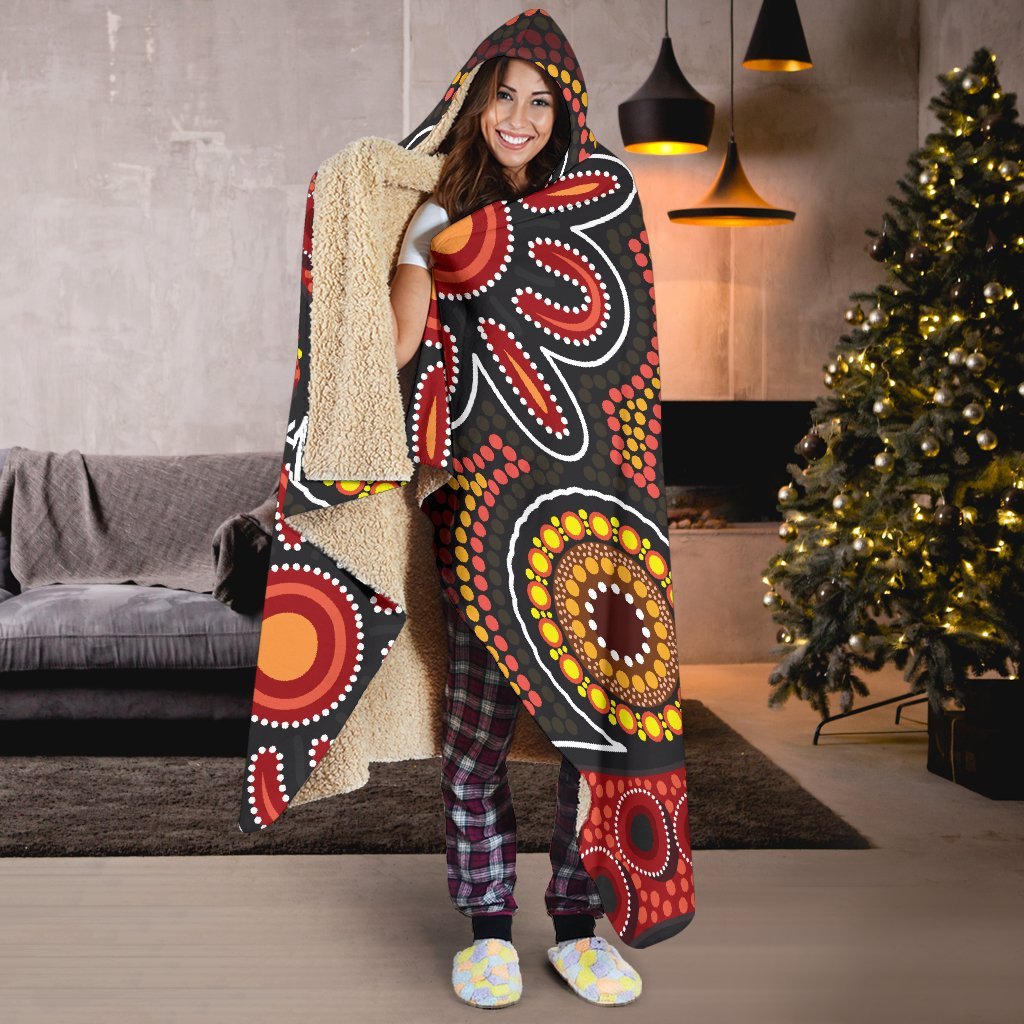 custom-aboriginal-hooded-blanket-indigenous-circle-dot-painting-style-1