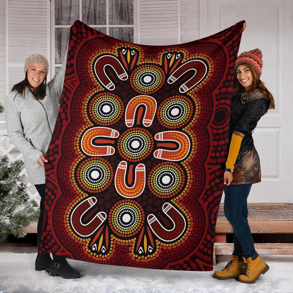 aboriginal-premium-blanket-aboriginal-dot-painting-flowers-style