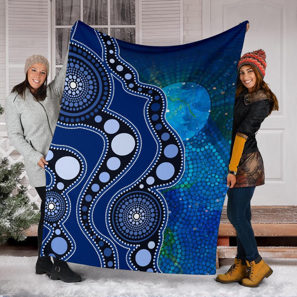 aboriginal-premium-blanket-australia-indigenous-flag-circle-dot-painting-art-blue
