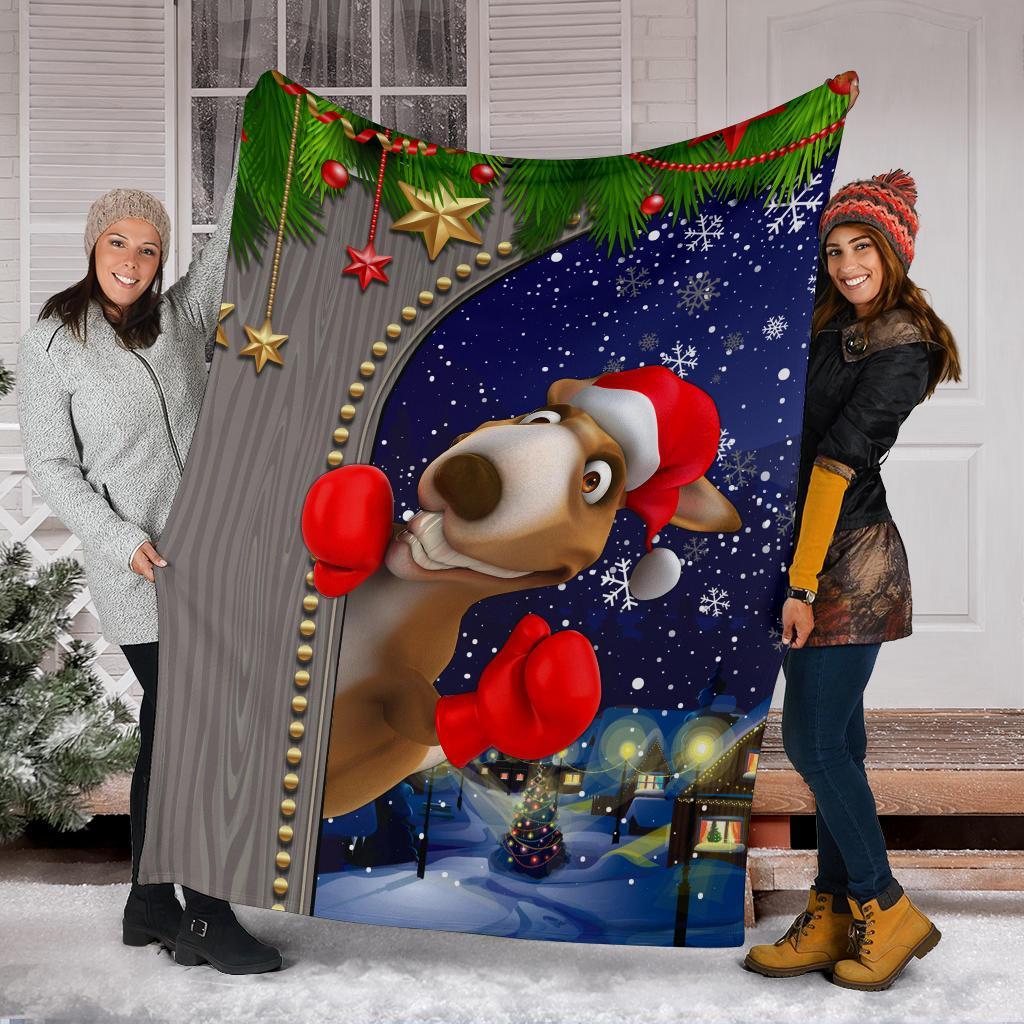 christmas-premium-blanket-funny-kangaroo-christmas