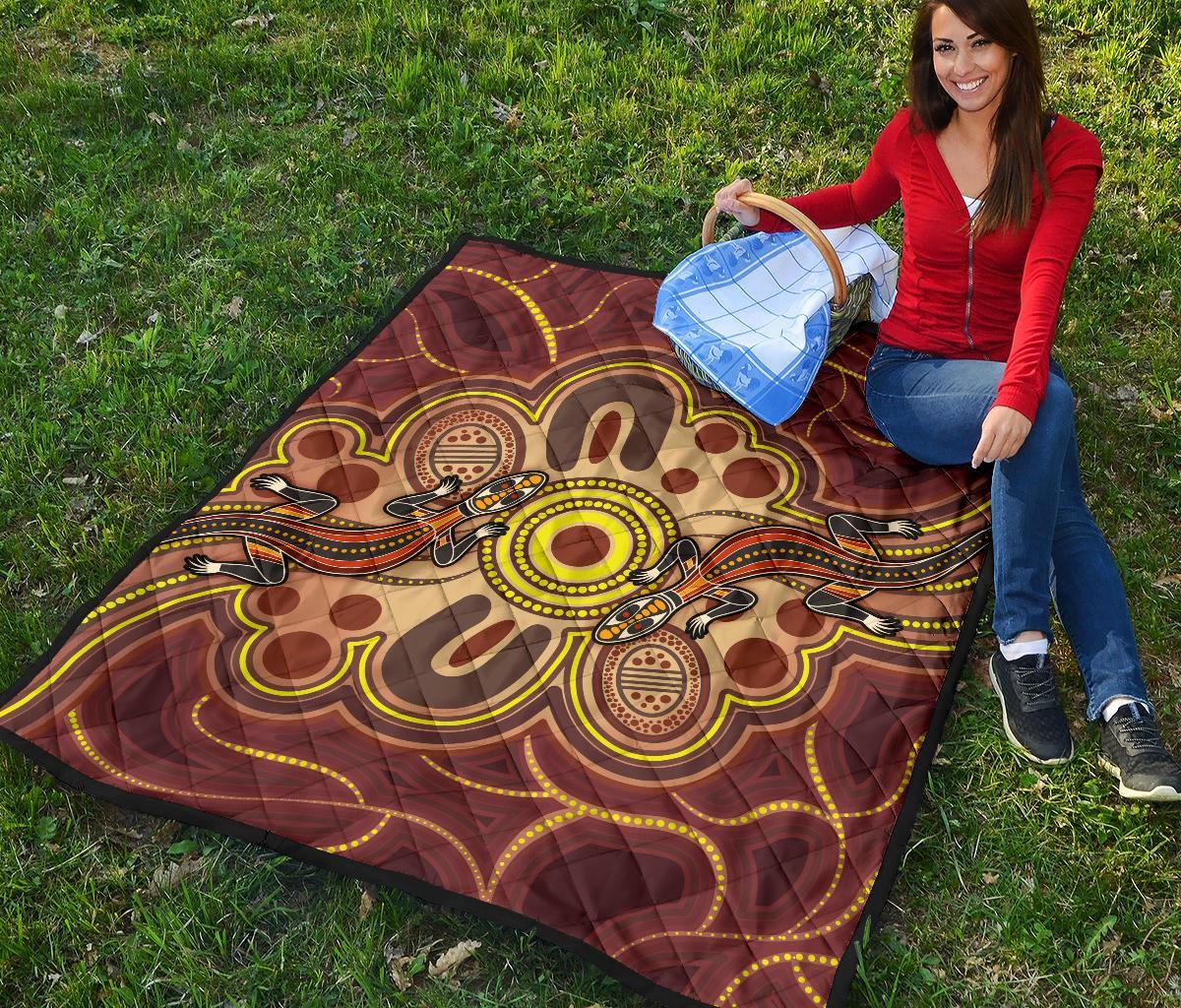 aboriginal-premium-quilt-indigenous-lizard-dot-painting-art
