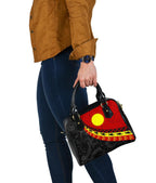 Aboriginal Shoulder Handbag, Indigenous Flag Circle Dot Painting - Vibe Hoodie