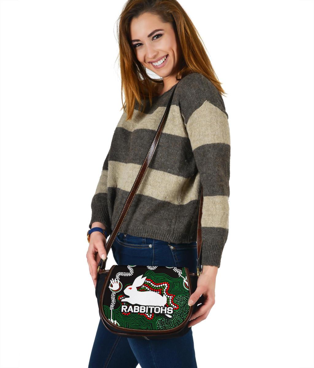 rabbitohs-leather-saddle-bag-aboriginal-2