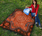 aboriginal-premium-quilt-australia-snake-family-brown-dot-painting
