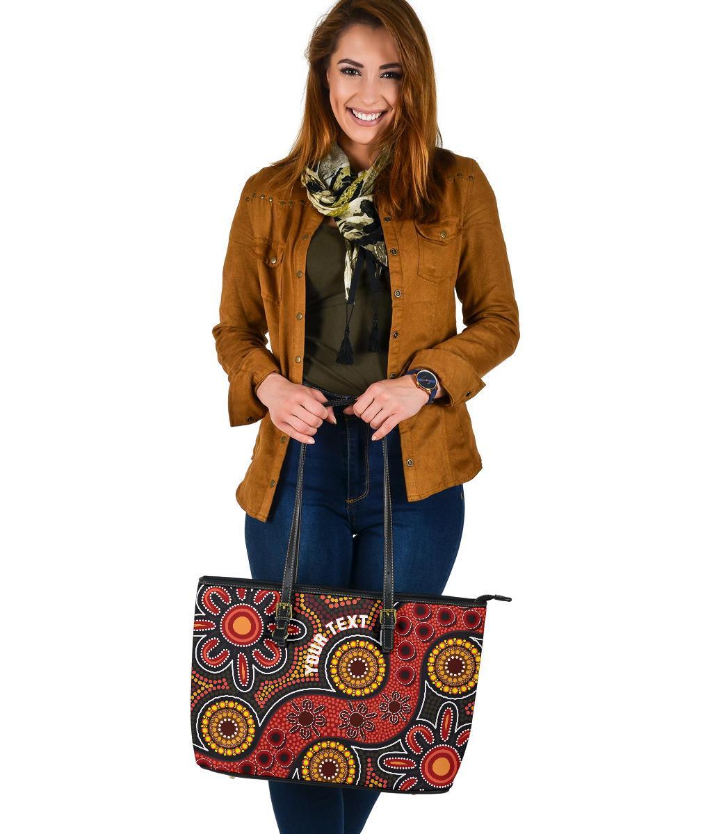 custom-aboriginal-leather-tote-bag-indigenous-circle-dot-painting-style-1