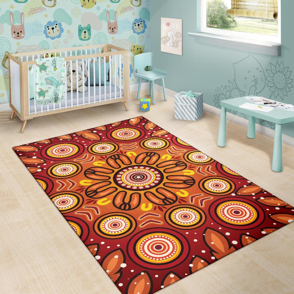 aboriginal-area-rug-circle-flowers-patterns-ver01