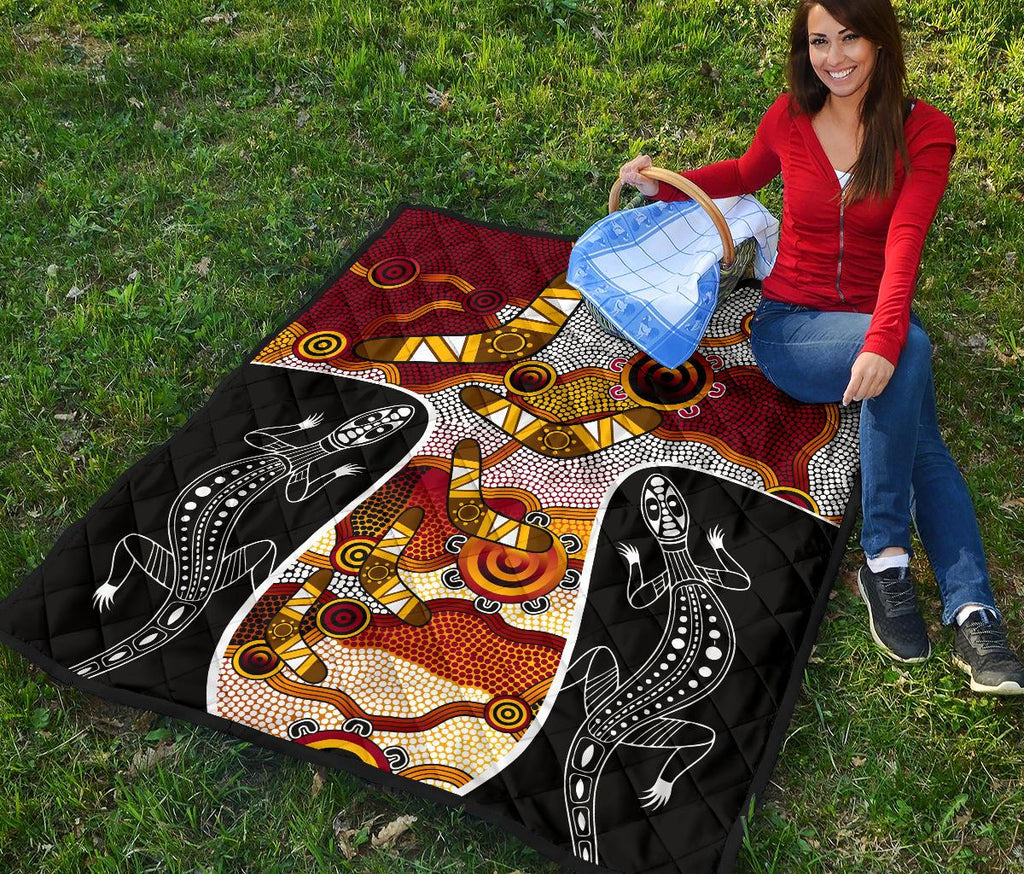 premium-quilt-aboriginal-dot-painting-lizard-quilt