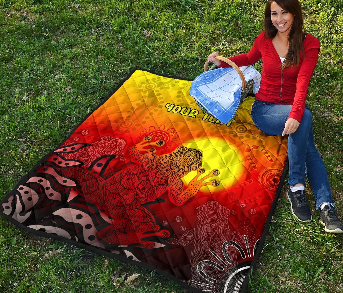 customaboriginal-premium-quilt-indigenous-frog-red