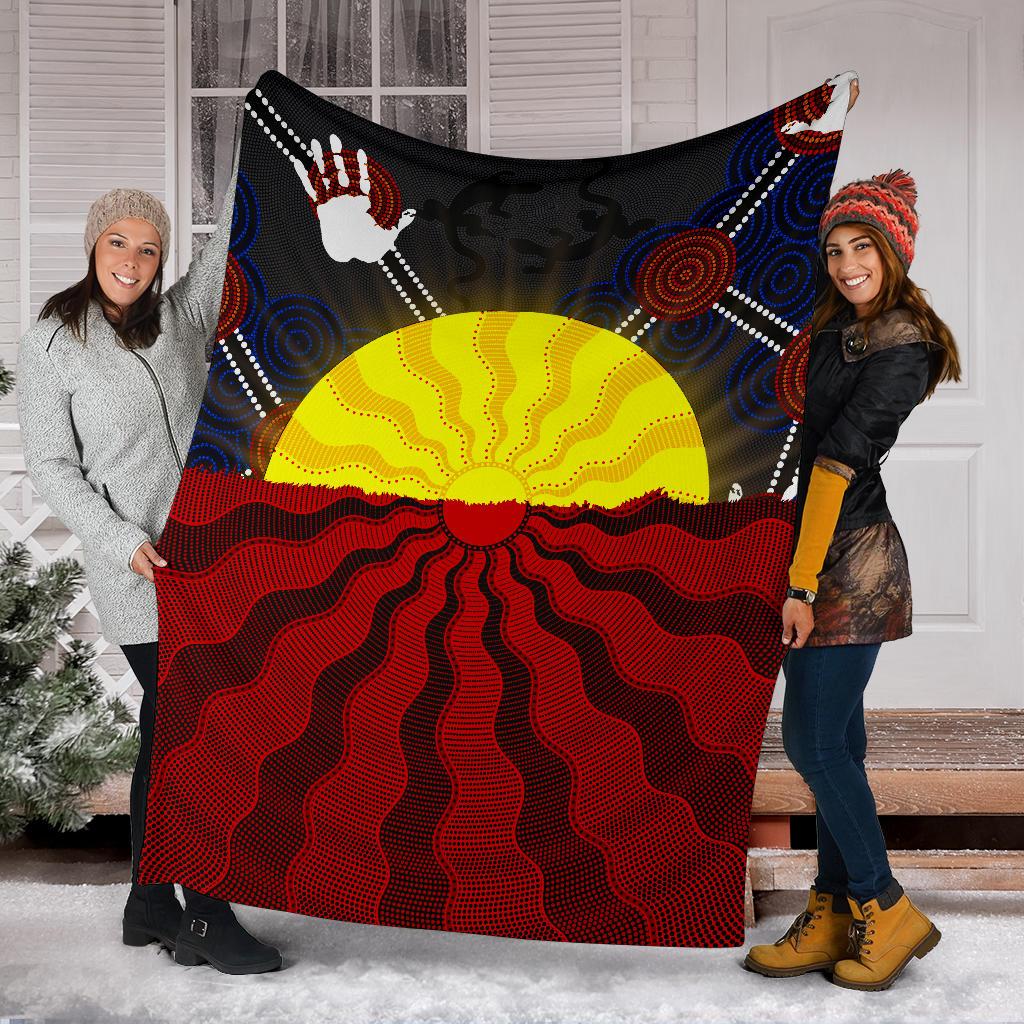 aboriginal-premium-blanket-aboriginal-lives-matter-flag-sun-dot-painting