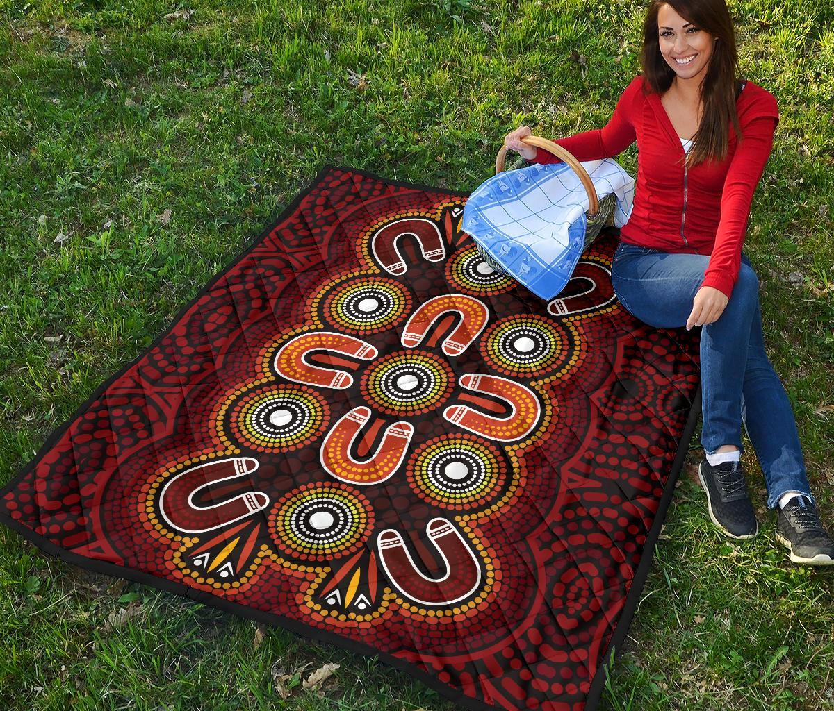aboriginal-premium-quilt-aboriginal-dot-painting-flowers-style