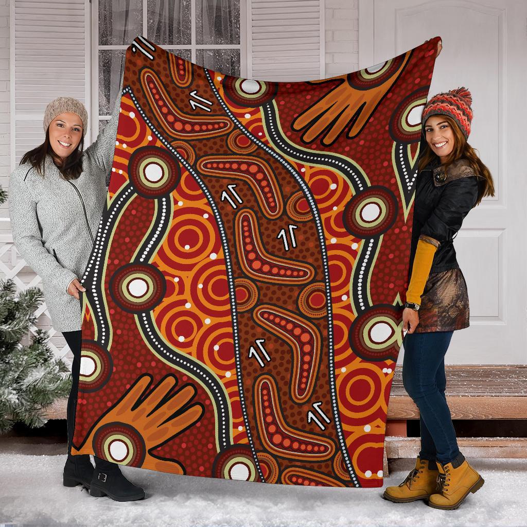 aboriginal-preium-blanket-indegenous-dot-painting-art