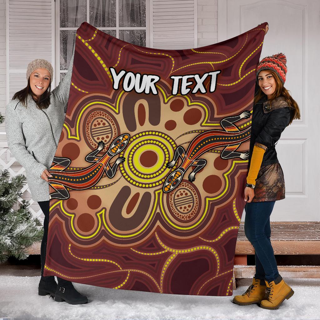 custom-aboriginal-premium-blankets-indigenous-lizard-dot-painting-art