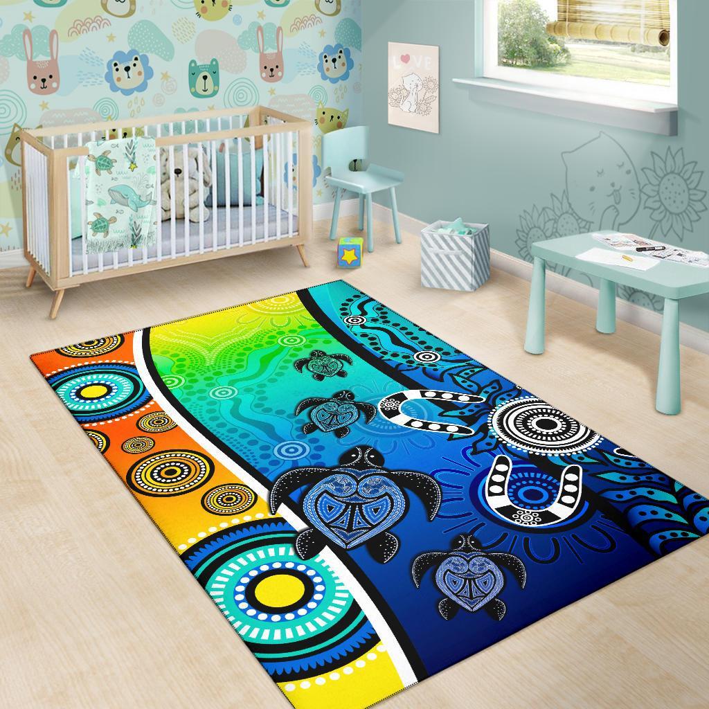 aboriginal-area-rug-indigenous-turtle-dot-painting-art