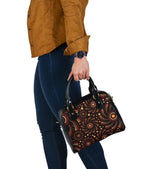 Shoulder Handbag - Aboriginal Circle Dot Painting Patterns - Vibe Hoodie