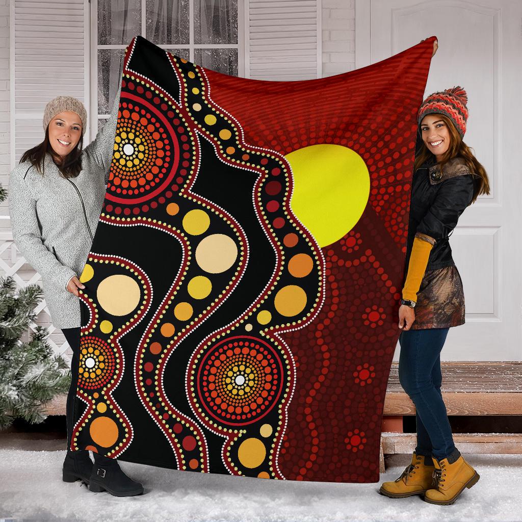 aboriginal-premium-blanket-australia-aboriginal-lives-matter-flag-circle-dot-painting-art