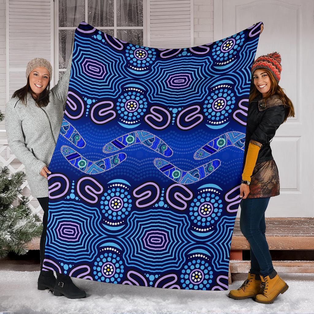 aboriginal-premium-blanket-boomerangs-and-dot-painting-art-ver02
