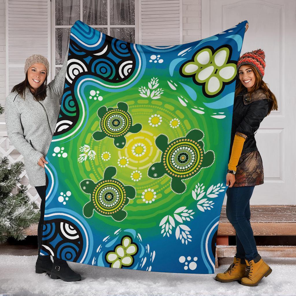 premium-blanket-indigenous-green-turtle