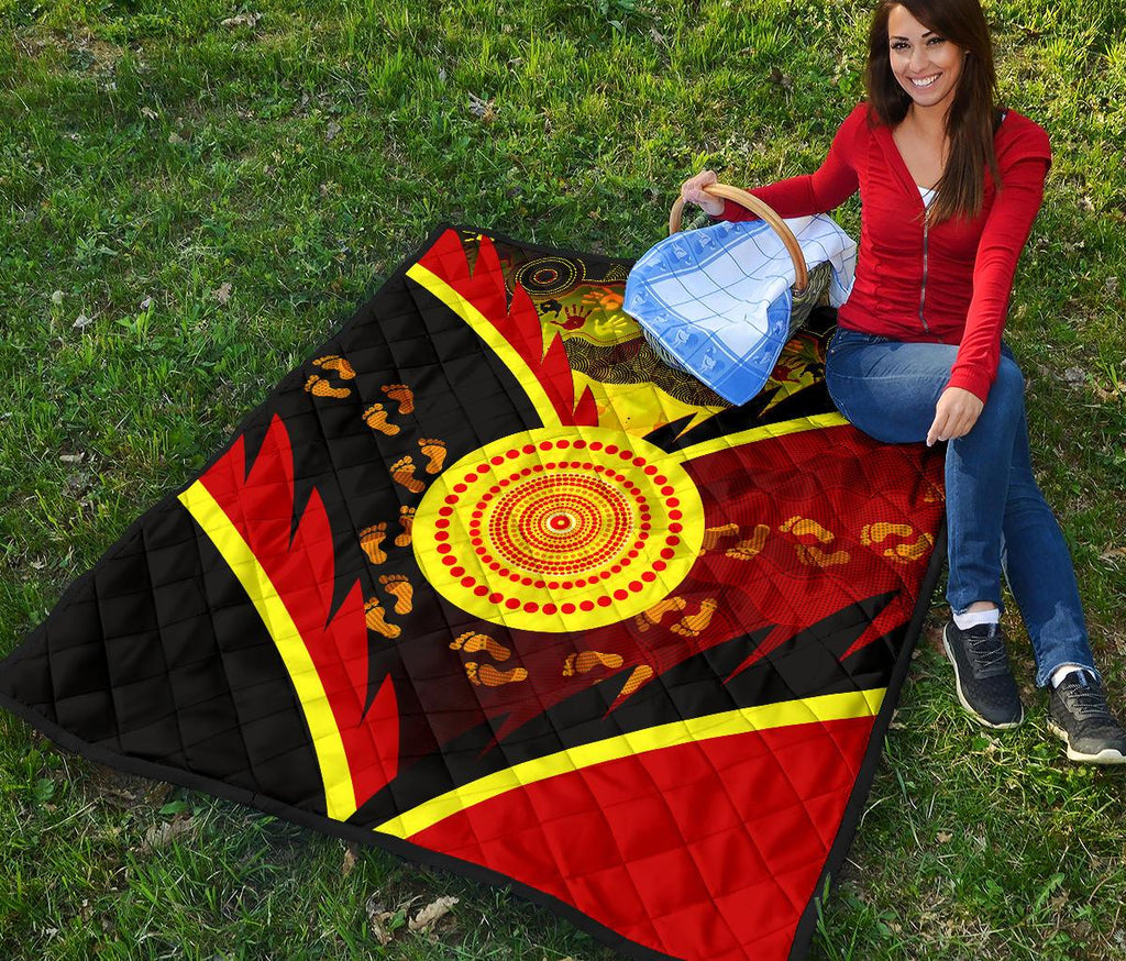 aboriginal-premium-quilt-indigenous-flag-with-footprint-hand-art