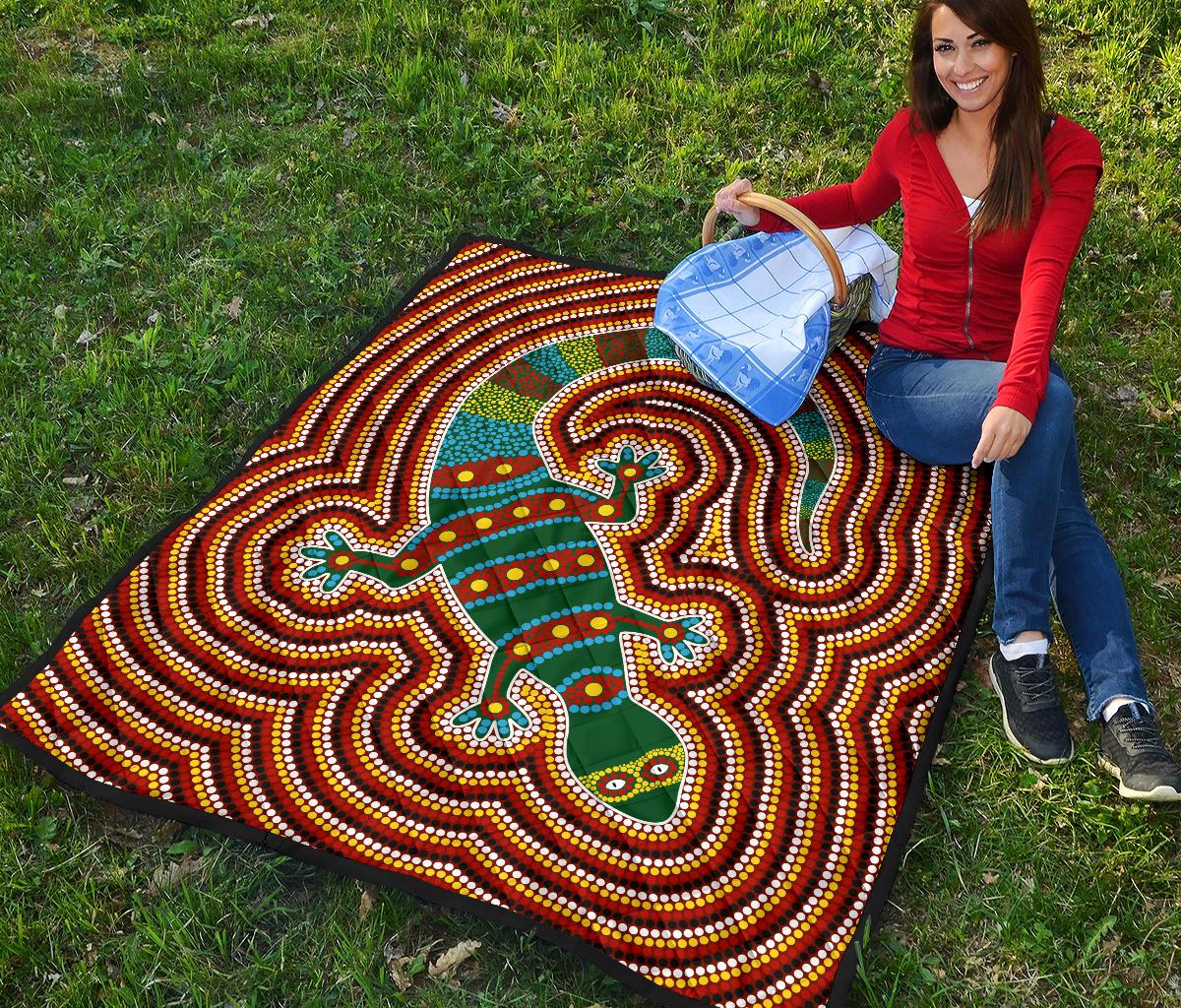premium-quilts-lizard-coverlets-aboriginal-dot-painting
