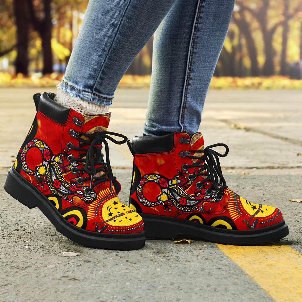 aboriginal-all-season-boots-lizard-and-boomerang-patterns