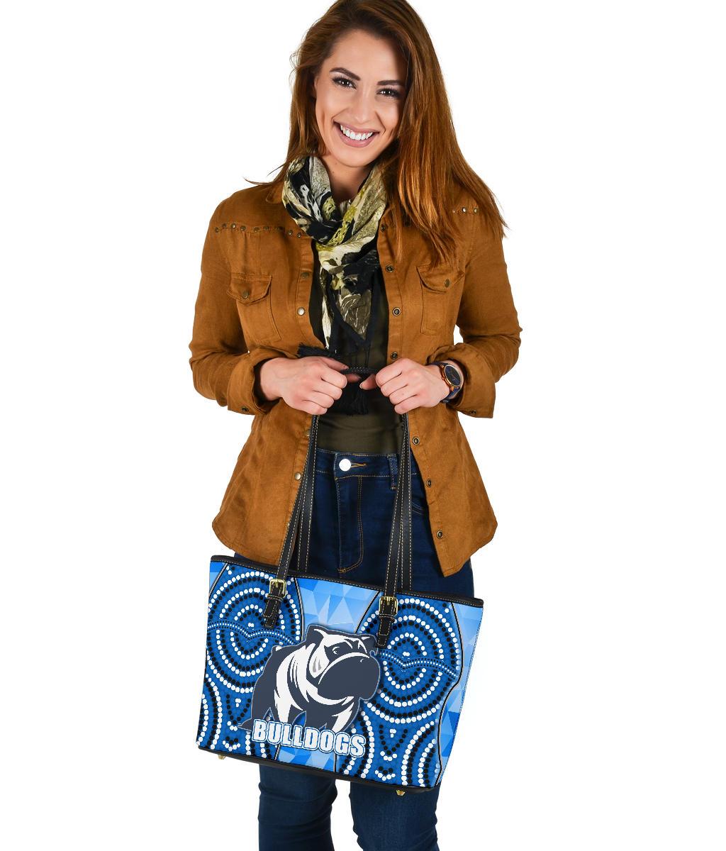 bulldogs-small-leather-tote-bag-indigenous-snappy