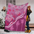 pink-turtle-hibiscus-premium-blanket