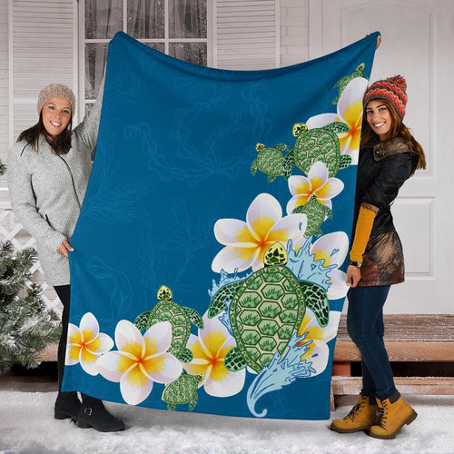 plumeria-sea-turtle-premium-blanket
