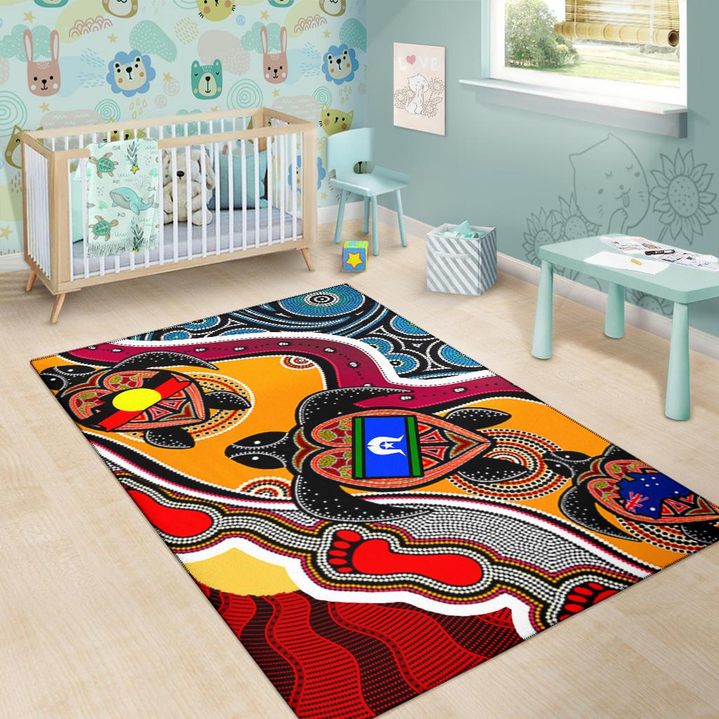 area-rug-australia-aboriginal-dots-with-turtle-and-naidoc-flags