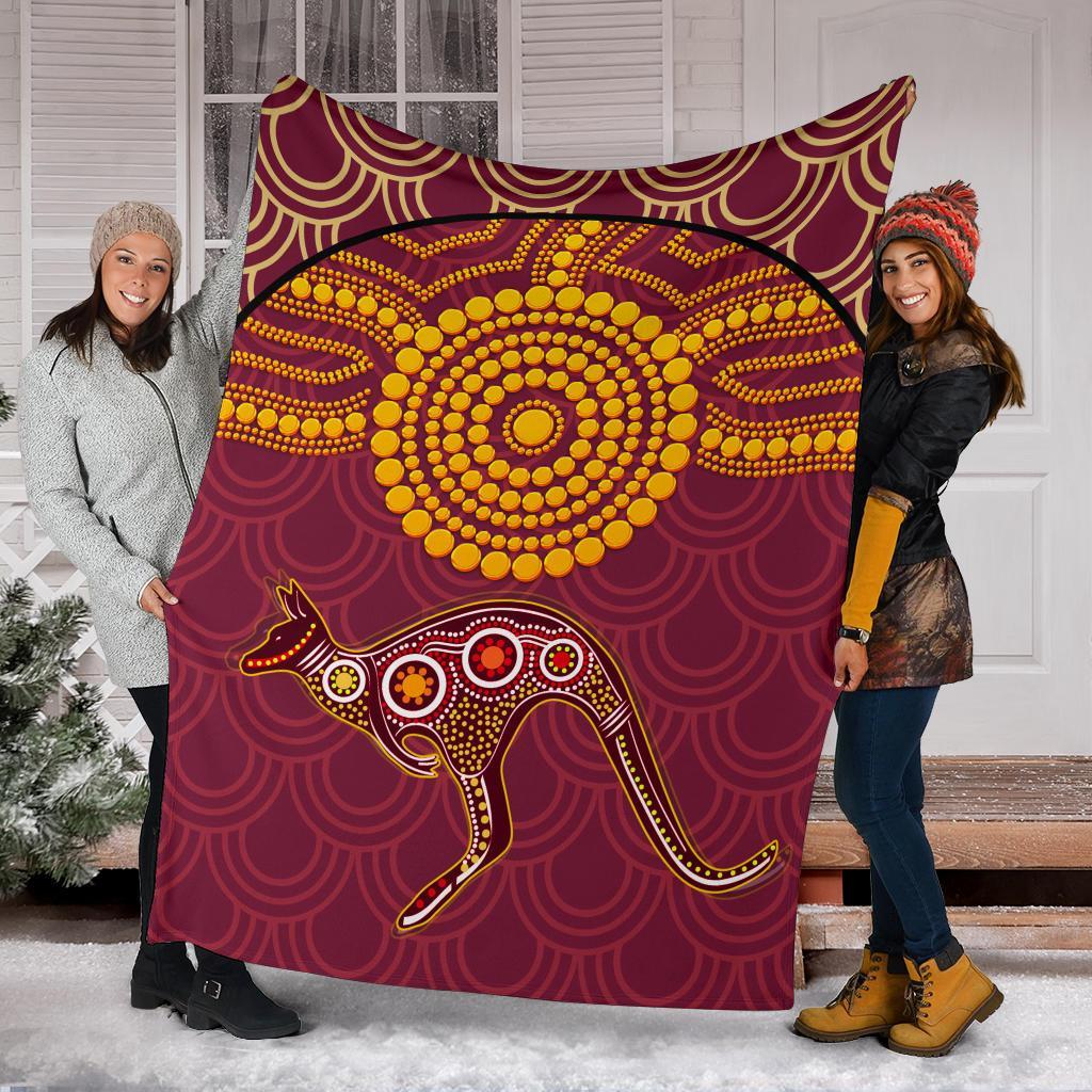 aboriginal-premium-blanket-aboriginal-kangaroo