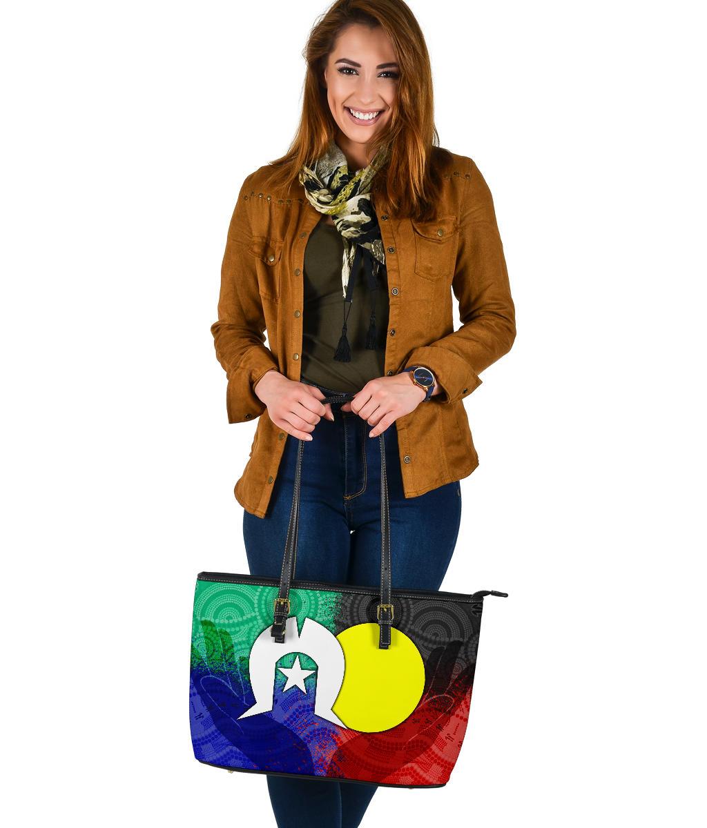 aboriginal-large-leather-tote-bag-australia-naidoc-week-indigenous-flag-style