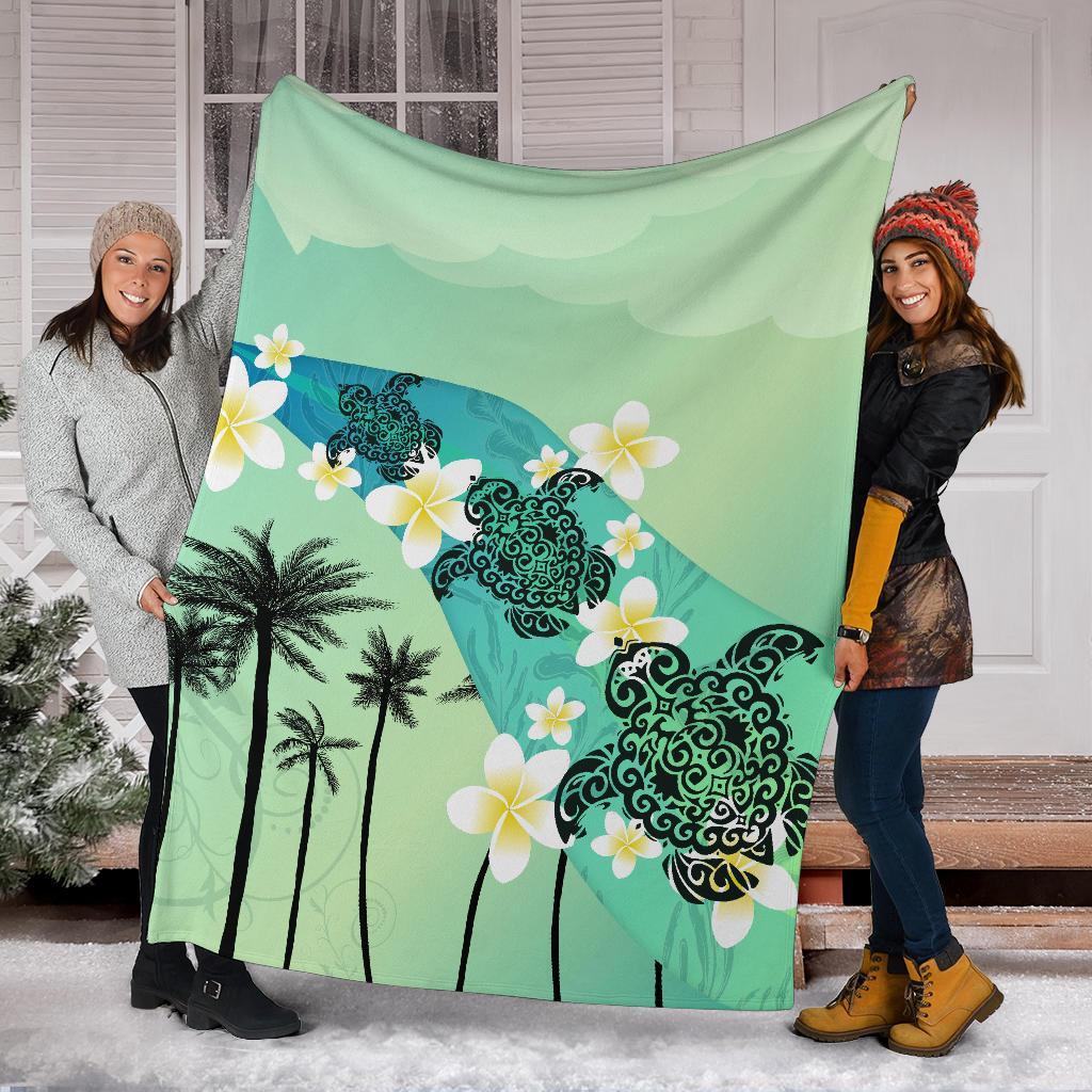 turtle-plumeria-premium-blanket