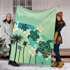 turtle-plumeria-premium-blanket