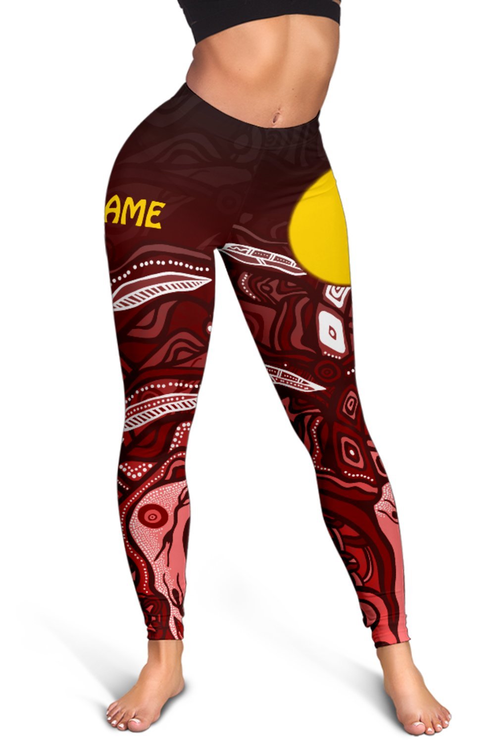 custom-text-aboriginal-leggings-red-landscape